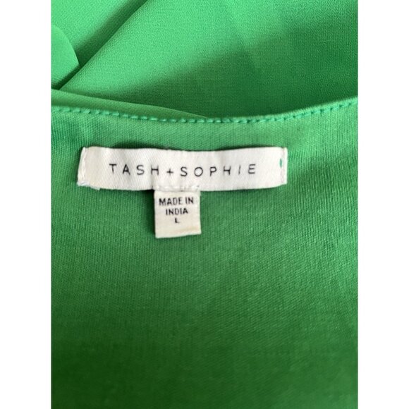 Tash + Sophie Cowl Chiffon Emerald Green Midi Dress With Straps L Holiday Party - Picture 6 of 8